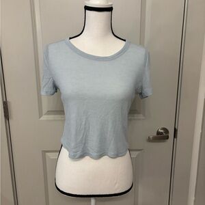 PacSun Basics blue cropped baby tee size M